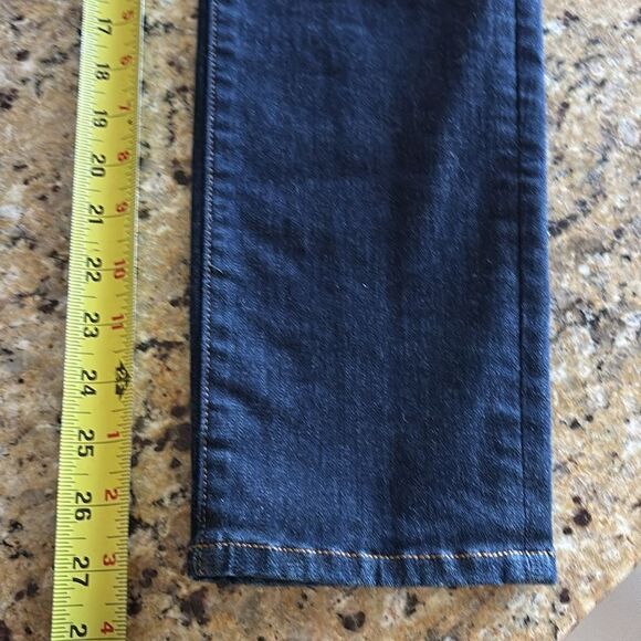 LANDS END Jeans Dark Wash Mid Rise Curvy‎ Skinny Size 8 Petite - Picture 6 of 10